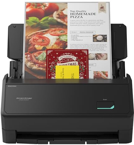 ScanSnap iX2400 Scanner A4 Noir – Numérisation recto verso ultra-rapide 45 ppm, chargeur automatique de documents, USB 3.2, Wi-Fi et Bluetooth, scanner de bureau haute résolution