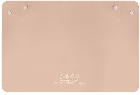 Dog Bowl Mat Waterproof PU Leather Non-Slip Easy Clean Raised Edge