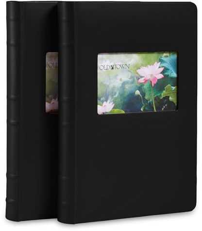 Old Town 2-Pack Bonded Leather Photo Albums, Photo Album 5x7 & 4x6 Slots, Black