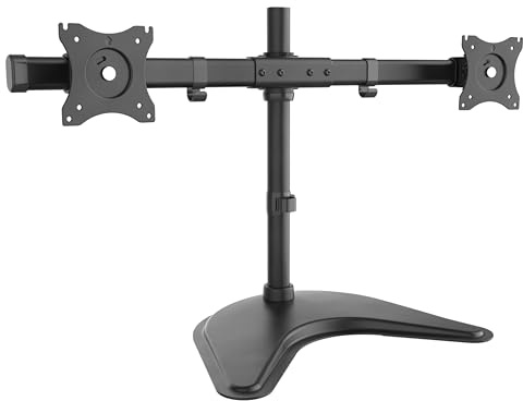 RICOO TS8211 Dual Support Écran PC 2 Écrans 13 17 19 22 24 27 Pouces Orientable Inclinable Rotatif Universel Fixation Bureau Pince de Table VESA 75x75 100x100