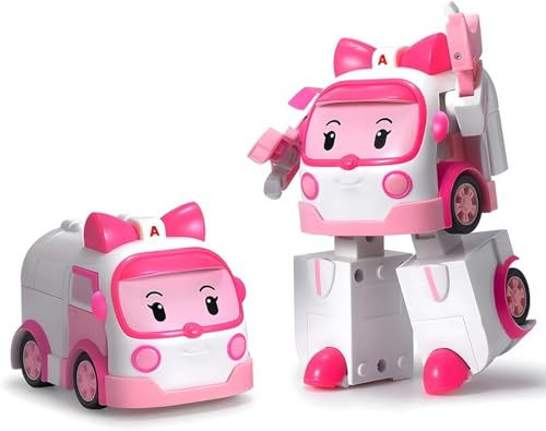 Robocar Poli - Figura transformable Ambre - Robot o Coche - 10 cm - Juego Infantil