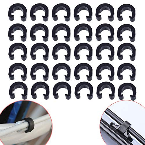 Sesyomr 30 PCS Black Bicycle C-Clips Clamps, Road Bicycle Mountain Bike C Clips Housing Hose Guide Clamps, for Brake Derailleur Shift Cables