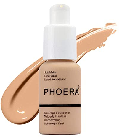 Aquapurity Phoera® Full Coverage Foundation Soft Matte Oil Control Concealer 30ml Flawless Cream Smooth Long Lasting (104 BUFF BEIGE)