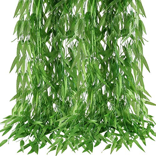HUAESIN 50 pcs 1.8M Saule Artificielle Lierre Plante Artificielle Lianes Guirlande Vigne Feuilles Fausse Saule Plantes Suspendu Decoration pour Mariage Balcons Jardin lntérieur Extérieur