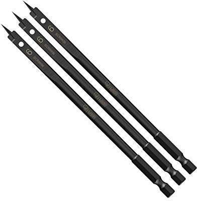 3 x SabreCut SCRIW06_3 6mm x 152mm Impact Rated Flat Wood Spade Bits for Softwood Hardwood Chipboard