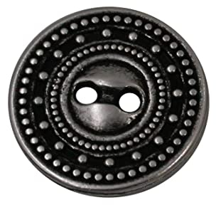 10 Stück 2 Loch silber mit schwarz Knöpfe aus Metall 11mm, 15mm, 18mm, oder 20mm (20mm)