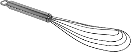 Gravidus Edelstahl Tellerbesen flach Rührbesen rostfrei - Schlagen und Unterheben in flachen Gefäßen - Hochwertiger Rohrgriff spülmaschinengeeignet