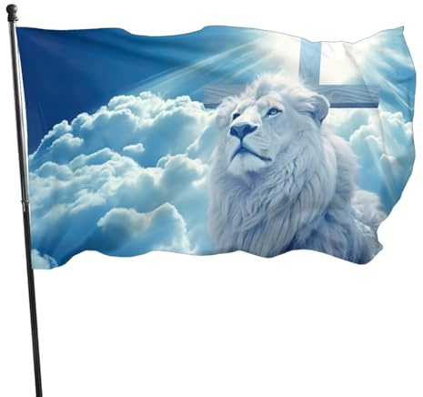 Flag Jesus Lion Cross Faith 3x5 Ft Decorative Flag Banner Suitable For Yard Outdoor Party Festivals Christmas gift