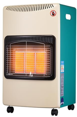 FVTVHEV Riscaldatore a Gas con regolatore di Pressione del Gas, Tubo del Gas – 4200 Watt, Stufa a Gas, bruciatore in Ceramica a infrarossi Gas liquefatto/Gas Naturale Naturalgas Green