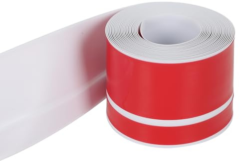 KMDZDZGS Battiscopa morbido, battiscopa, autoadesivo, in PVC, guarnizione per fughe, barra flessibile e ritagliabile, battiscopa impermeabile per cucina (1, bianco, 25 m)