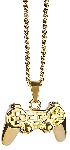 tuwiwol Statement mit Stil, Game Controller Anhänger, Halskette, Metallkette, einfach zu kombinieren mit Anderen Accessoires, stilvolles Accessoire, Gold