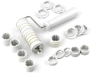 Avilia Rullo Tagliapasta Decorativo con 12 Disegni Diversi per Ogni Gusto - Realizzato in Plastica Resistente è Ideale per Preparare e Decorare Biscotti, Pasta, Pizze e Dolci - Facile da Usare