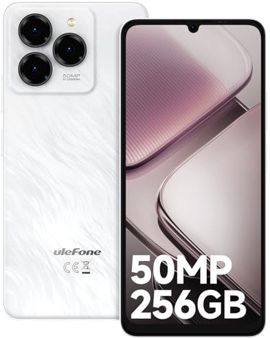 Ulefone Note 20 Pro Mobile Phones Android 14, 8GB+256GB/1TB SD 50MP+8MP 6000mAh 18W Octa Core 90Hz 6.75” HD+ 4G Dual Sim Smartphone SIM Free Unlocked Fingerprint Face ID GPS OTG, UK Version - White