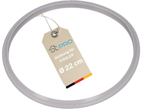DL-pro Tätningsring Ø 22 cm för Fissler 038-667-00-205/0 3866700205 för tryckkokare som Blue Point Vitavit Royal Magic och Vitaquick till 2009 silikontätning ersätter 038-667-00-201 32-631-00-201
