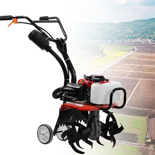 Motoculteur à essence, motoculteur ménager portatif, motobineuse et rotoculteur, 4 temps 10 500 tr/min, cultivateur pour jardin et ferme