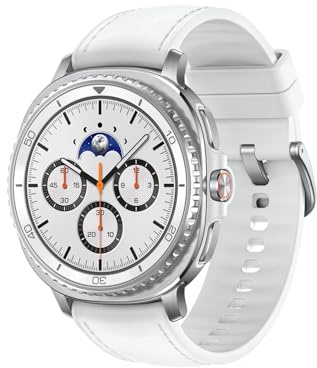 Samsung Galaxy Watch8 Classic Smartwatch, Fitness-Uhr und Fitness Tracker, Hybrid Band und Wearable Display, Drehbare Lünette, 64 GB Speicher, 46 mm, Bluetooth, White, 3 Jahre Herstellergarantie