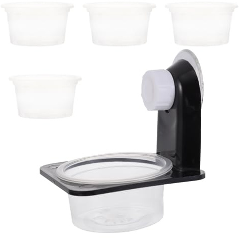 Beaupretty Gamelle pour Reptiles en Plastique Noir Ventouse Stable, Bol Portable pour Nourriture et Eau, Accessoire Pratique pour Lézards et Animaux Rampants