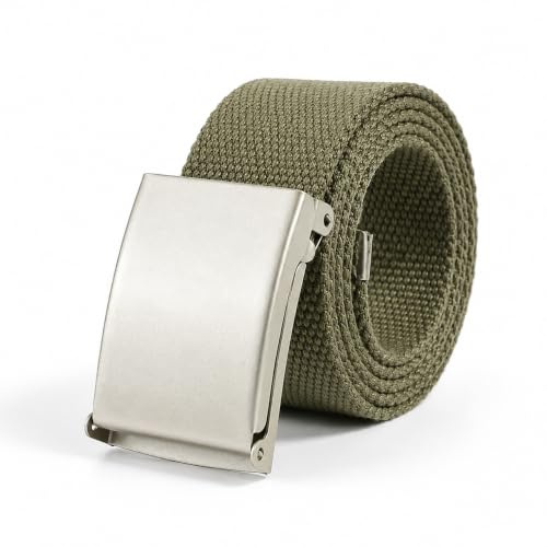 Ham-Hash Ceinture pour homme et femme sans trous - Réglable en continu - Ceinture de travail en toile - Convient partout, ceinture en tissu unisexe de 130 cm de long - 3,8 cm de large