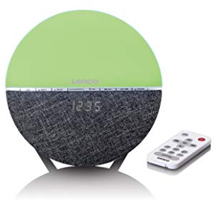 Lenco CRW-4 Uhrenradio - Wellness Wake-Up-Light - Lichtwecker mit Bluetooth - PLL FM Empfänger - zwei Weckzeiten - 2 x 3 Watt RMS - Überblendanimation mit 7 Farben - grau