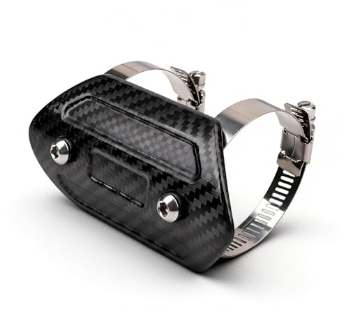 JFG RACING Paracalore Scarico Moto,Protezione Tubo Scarico Moto in Fibra di Carbonio Protezione Scarico Universale per Moto da Strada (Dimensioni:110 x 60 mm)