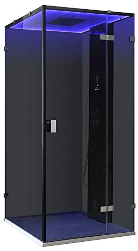 AWT Dampfdusche LD108F15 schwarz/90x90/rechts