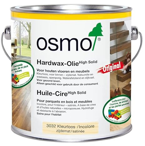 Osmo Hardwax-Olie Original 3032, Kleurloos zijde matta 2,5 liter 3032, Kleurloos zijde mat Creëert een permanent våt look framåt med vloer av som topplaag.