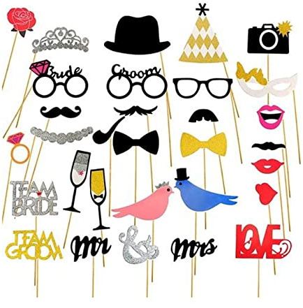 Andiker 31 piezas de accesorios para bodas, fiestas, cumpleaños, bodas, fotografías, decoración de cumpleaños, cajas de fotos (tipo 1)