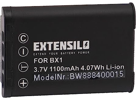 EXTENSILO Akku kompatibel mit Sony Cybershot DSC-HX400V, DSC-HX50, DSC-HX50V, DSC-HX60, DSC-HX60V Kamera (1100 mAh, 3,7 V, Li-Ion)