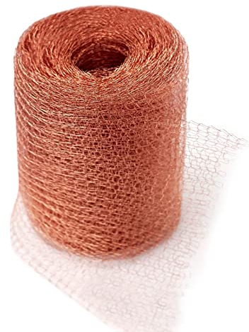 Bogoro Qazuwa kopparnät stickad, 1 rulle kopparnät koppar gnagare nät skärbart kopparnät rullat kopparnät kopparnät för snäckor möss fåglar (6 m)