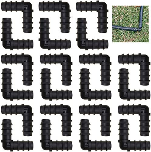 CTRICALVER Connecteurs de Tuyaux, 22 Pcs Coudes à 90° Tuyau Connecteur d'Irrigation Goutte à Goutte, 16mm (1/2 Pouce) Connecteur Barbelé de Jardin