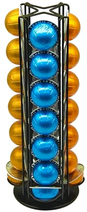 Wrobic Support De Capsules Nespresso Vertuo - Support Rotatif Pour Capsules Nespresso Vertuoline (28 Dosettes) - Noir