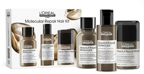 L'Oréal Professionnel Absolut Repair Molecular Trio Discovery Kit​ für molekulare Tiefenreparatur aus Shampoo, 100ml + Rinse-Off Serum, 75ml + Leave-In, 50ml