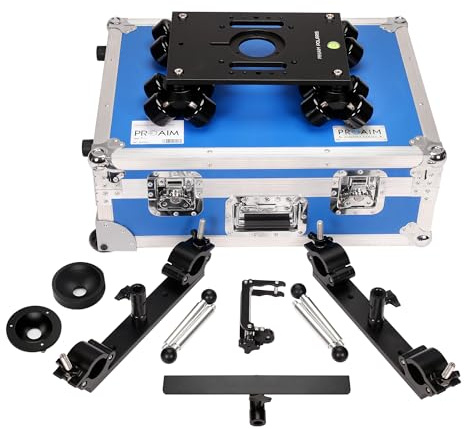 PROAIM Polaris (DL-PLRS-01) - Carrello portatile per videocamera, con terminali universali, diametro binario compatibile con binari da 3,8 cm a 5 cm, include adattatori per ciotola da 75 e 100 mm
