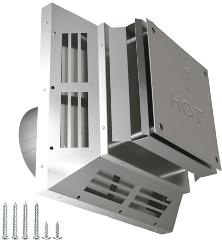 4 x 6-5/8 46DVA-HC Horizontal Square Termination Fit for Direct Vent Gas Stoves or Fireplaces Vent