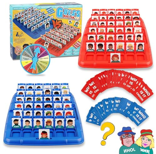 SKIKHN Jeu de Devine Qui Je suis, Qui Est Ce Jeu de Devinettes Amusant, Jeux de Devinettes Raisonnement Cartes à Deviner Jouet, pour Enfants pour Le Plaisir de La Famille et des Fêtes