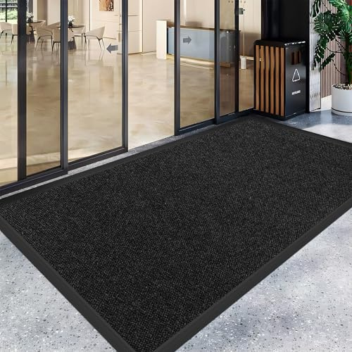 18 x 30 Commercial Extra Large Floor Mat Indoor Outdoor Front Door Mat for Entrance, Industrial Doormat with Non-Slip Backing for Entryway Dirt Trapper Heavy Duty Welcome Mat (Custom Size)