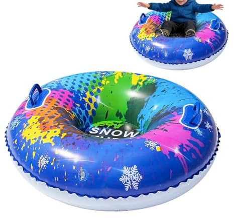 Bougonne De Neige Luge Gonflable Portable En PVC | Tube de Neige Gonflable PVC 95 cm pour , Garçons, Familles, , Couple et Luge d'Hiver