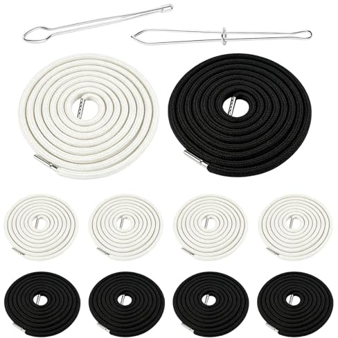 10 PcsDrawstring Cord, 140 cm Hoodie Strings with Metal Ends, Drawstring Replacement Drawstring for Hoodie and Jogging Pants, Drawstrings for Jogging Bottoms, with 2 Pull-Through Needles