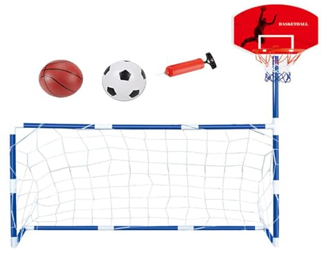 Generico Basketkorg inomhus - 2-i-1 sportcenter - inomhus utomhus basket fotbollsspel bra present till barn