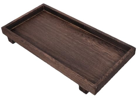 Toddmomy Soporte de Pedestal de Madera con Bandeja, Organizador de Madera rústica para tocador, encimera, Lavabo, decoración de baño Estilo Granja, 30 x 15 cm.