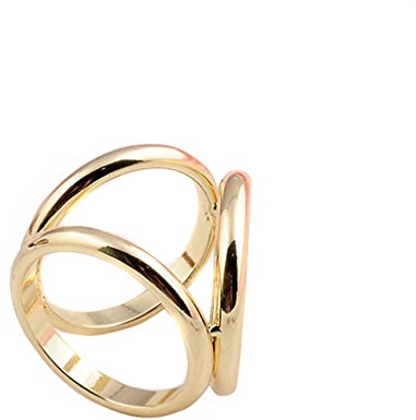 1 bufanda de moda para mujer y niña, con hebilla de anillo, moderno, simple, triple diapositiva, joyería de seda, cierre de sarf para ropa, anillo para envolver joyas, abalorios (gloden)