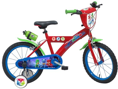 PJ MASKS Bici 16'', Bicicletta Bambino, Rosso