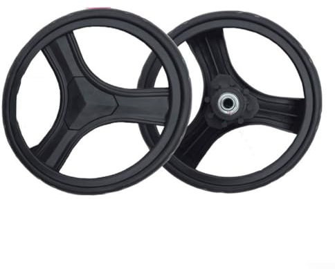 Feegow Ruedas de repuesto para carro de la compra y carrito, 17 cm de diámetro, color plateado, plástico, estabilidad y maniobrabilidad mejoradas