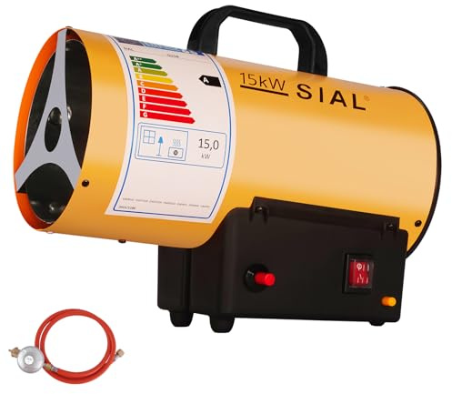 SIAL 15kW Industrial Gas Heater–Portable Fan Heater Hot Air Blower | Overheat Protection,Electric Space Heat Cannon, Large room Radiant Heating for Garage, Workshop, Camping