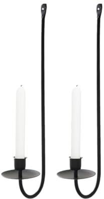 Vela de Metal montada en la Pared - Candelabros de Pared, decoración de Pared con Velas | Candelabros de Metal para decoración de Pared, Juego de 2, candelabros de Pilar, candelabro de Vela de Granja