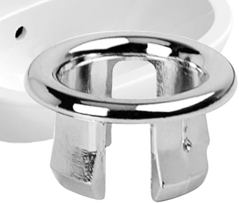 Couvercle de trop-plein pour évier | Anneau de garniture de lavabo pour protection contre les débordements | Couvercle rond double couche pour trous d'évier de 22 à 24 mm, idéal pour une utilisation