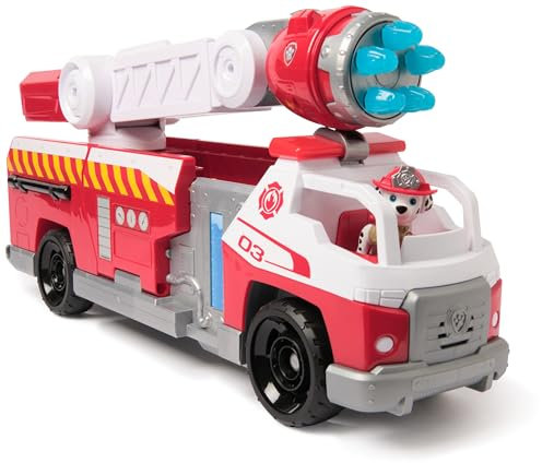 PAW PATROL – Fire Rescue Marshalls Deluxe Feuerwehr-Truck mit actiongeladener Löschfunktion, 50 cm lang, mit Marshall-Figur, kleinem Feuerwehrauto, Licht- und Soundeffekten, für Kinder ab 3 Jahren