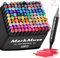 MarkMuse 120+2 Alkohol Stifte Set, Meißel & Feine Verdoppelt Marker Stifte Filzstifte, 2 Sekunde Schnell Trocknende Alkohol Marker mit Anti-Seepage Abstandshaltern für Malerei, Design, Manga