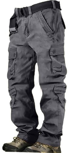 MOKBAY Bundeswehr Hose Herren Baggy Flecktarn Angelhose Army Bequeme Schwarze Cargohose Herrenhosen Militär für Elegante Chino Arbeitshosen Männer 5XL