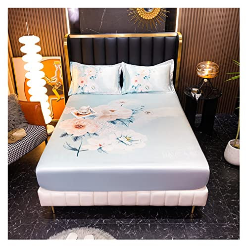JTKSSCS Drap Satin Linge de lit en Satin for lit Simple Dessin animé Drap-Housse for Enfants Refroidissement par Glace été Matelas Cover180(XXX,Twin 120x200x30cm)